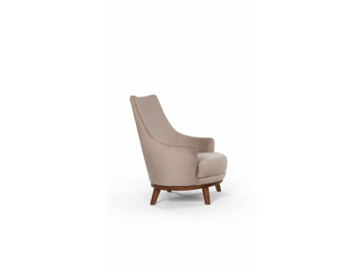 Sessel Polster Möbel Wohnzimmer Einsitzer Relax Textil Lounge Lehnstuhl Beige