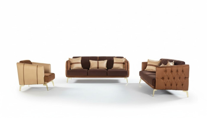 Sofagarnitur Sofa Garnitur 3+3+1 Sitzer Sessel Chesterfield Dreisitzer