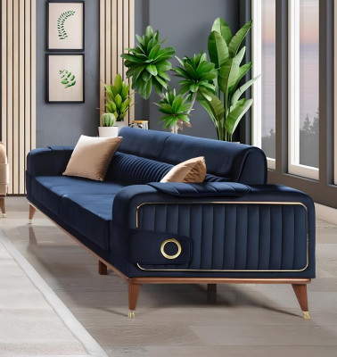 Luxus Sofagarnitur 3+3+1 Sitzer Set Design Sofa Polster Couch Modern
