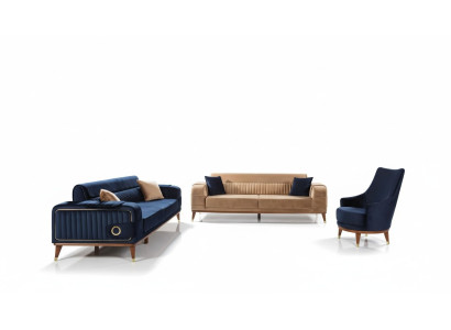Luxus Sofagarnitur 3+3+1 Sitzer Set Design Sofa Polster Couch Modern