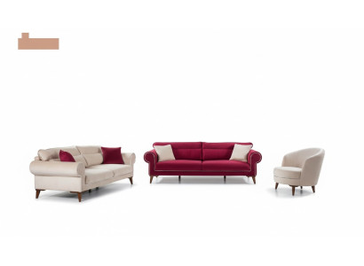 Garnitur Set Sofagarnitur 3+3+1 Sitz Sofas Sessel Stoff 3tlg Couchen