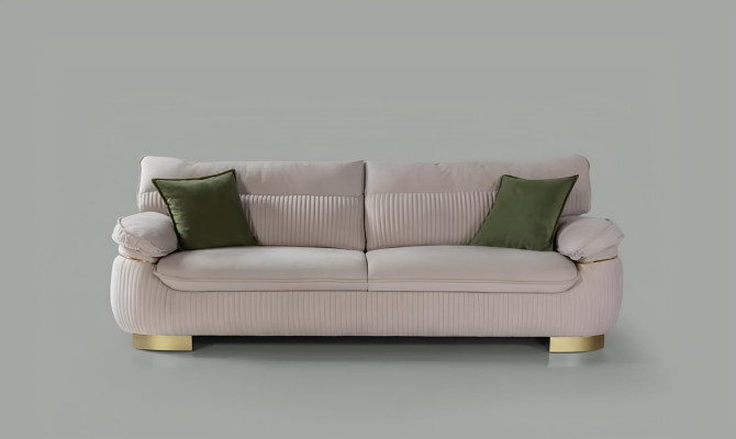 Sofagarnitur 3+3+1 Sitzer Sofa grau Couch Polster Garnitur Stoff Möbel