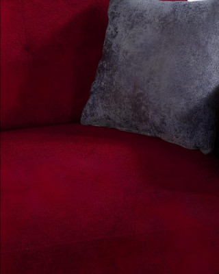 Moderner Sofa 3 Sitzer Textil Burgund Couch Polster Dreisitzer Rote