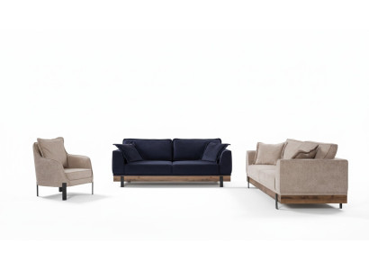 Sofagarnitur 331 Sitz Sofas Couch Polster Holz Sitzcouch Textil