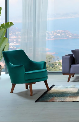 Sofagarnitur 3+3+1 Sitz Wohnzimmer Stil Couch Sofa Violett Turkis