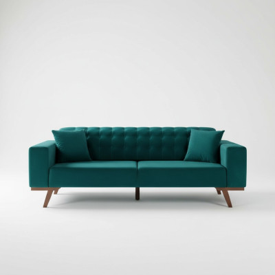 Schwarz Sofa 3 Sitzer Textil Couch Dreisitzer Polster Möbel