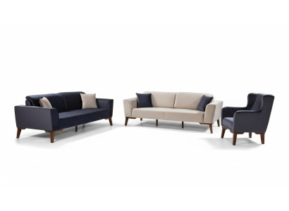Sofagarnitur 3+3+1 Sitzer Sofa Couchgarnitur Textil Sessel Wohnzimmer