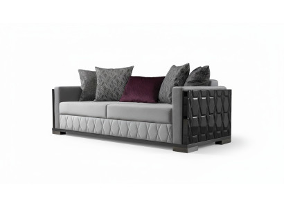 Luxus Sofa Dreisitzer 3 Sitz Sofas Grau Wohnzimmer Couch Stoff Design