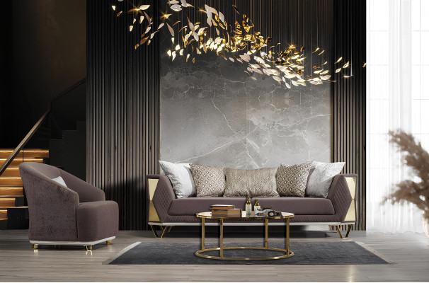 Dreisitzer Sofa 3 Sitz Sofas Wohnzimmer Couch Stoff Couchen Möbel grau