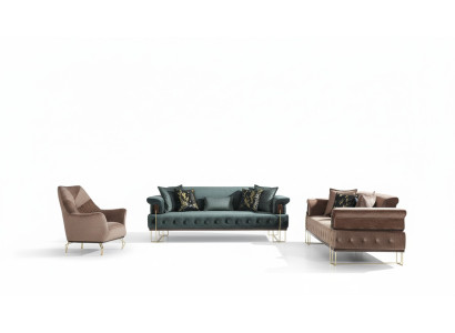 Sofagarnitur Sofa Garnitur Sofas Sessel 3+3+1Sitzer Stoff Modernes