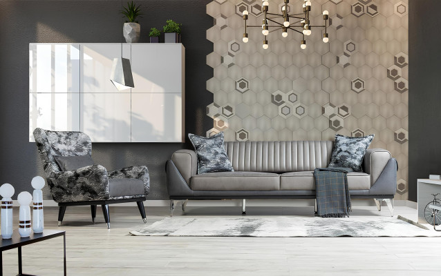 Wohnzimmer Sessel Polster Sitzer Modern Design Schlangen Stil Bezug