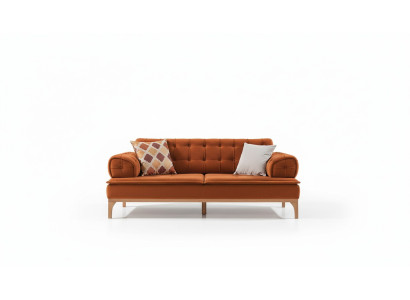 Sofagarnitur Garnitur Sofas Sofa Sessel Dreisitzer 3+1 Sitzer Orange