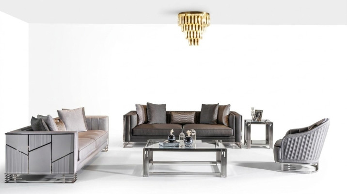 Sofagarnitur 3+3+1 Sitzer Couchtisch Beistelltisch Sofa Sessel Set 5tlg.