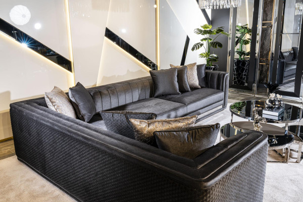 Ecksofa L-form Couchtisch Beistelltisch 3tlg Set Polster Wohnlandschaft