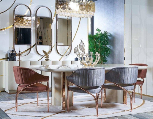 Luxus Tische Esszimmer Tisch Esszimmer Moderner Gold Edelstahl Sofort