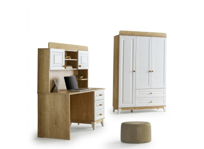 Set Kleiderschrank + Schreibtisch praktische Möbelkombination für jeden Raum