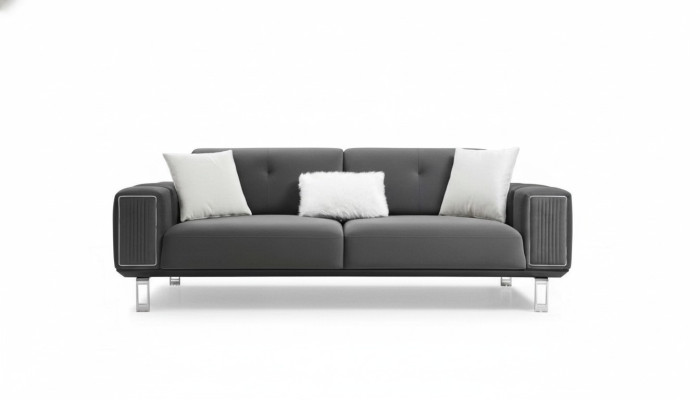 Luxus Sofa Design Dreisitzer Moderne Couch Grau Couchen Möbel Polster Loft Neu