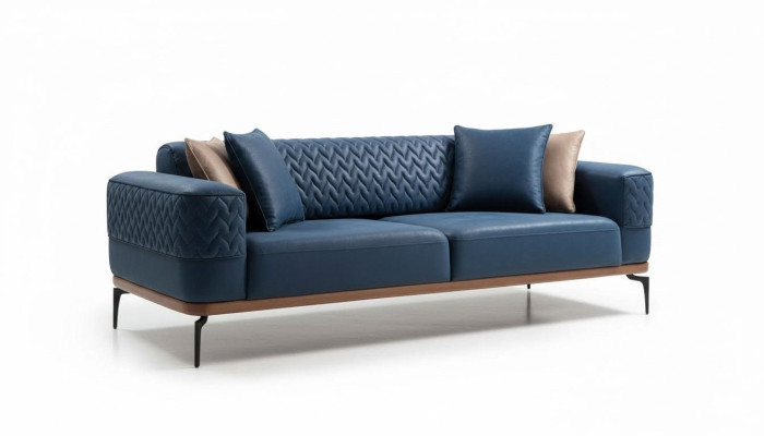 Design Dreisitzer Moderne Couch Blau Couchen Luxus Sofa Möbel Polster Loft Neu