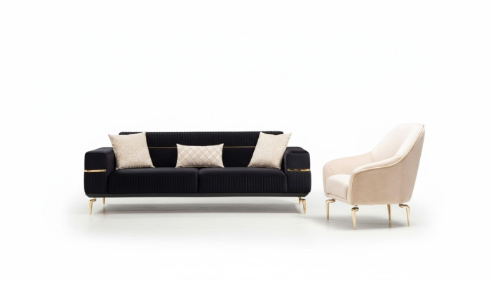 Sofagarnitur Sofa Garnitur Sofas 3+1 Sitz Sessel Möbel Polster Designer Couchen