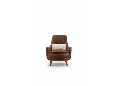 Sessel Ohrensessel Design Polster Wohnzimmer 1Sitz Kunstleder Sitzer