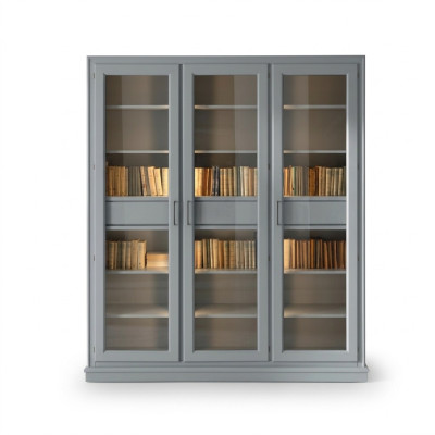 Grauer Bücherschrank mit Glastüren - Stilvolle Aufbewahrungslösung für Ihre Büchersammlung