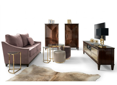 Garnitur Wohnzimmer Sofa Hocker Schrank rtv Luxus Holz Sofas Sitzer Set Neu 7tlg