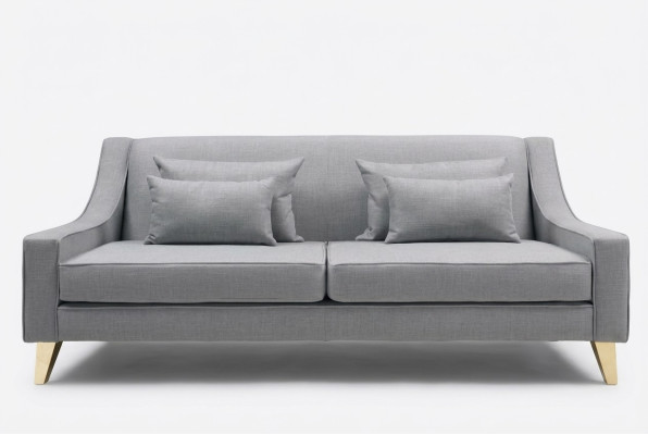 Dreisitzer Sofa 3 Sitzer Sofas Luxus Sitzer Stoff Grau Wohnzimmer Design Modern