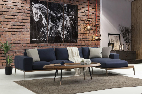 Ecksofa L-Form Sofa Wohnzimmer Grau Modern Stoff Sofas Sitzer Design
