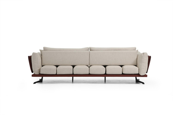 Viersitzer Sofa 4 Sitzer Stoff Beige Modern Design Wohnzimmer Luxus
