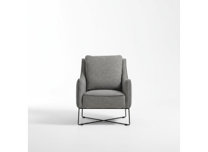 Sessel Ohrensessel Sitzer Cocktailsessel Stoff Wohnzimmer Modern Grau