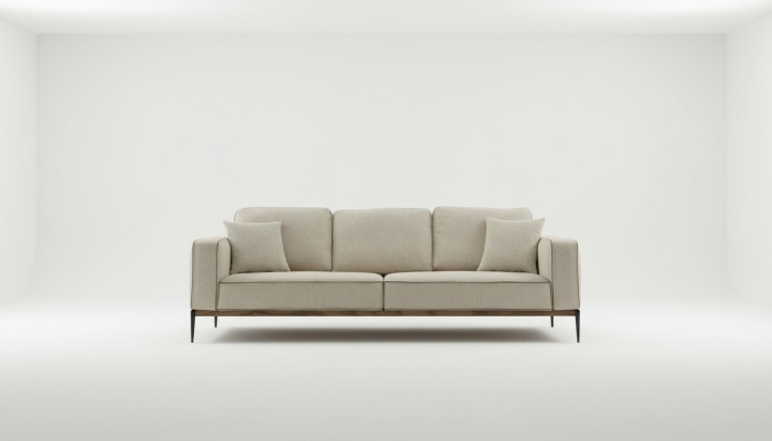 Sofa Dreisitzer 3 Sitzer Stoff Modern Sofas Design Wohnzimmer Beige