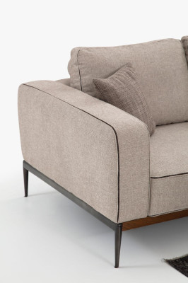Komplette Couchgarnitur Sofagarnitur Sofa 321 Sitzer Stoff Set Beige