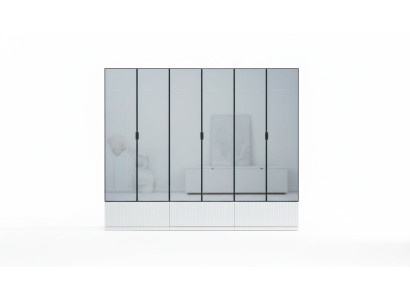 Kleiderschrank Schrank Holz Modern Weiß Spiegel Kleider Schlafzimmer