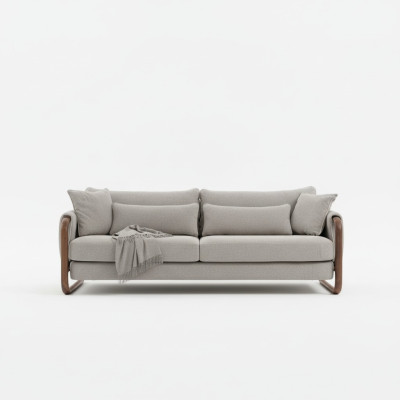 Sofa 4 Sitzer Viersitzer Modern Stoff Grau Sofas Design Wohnzimmer Neu