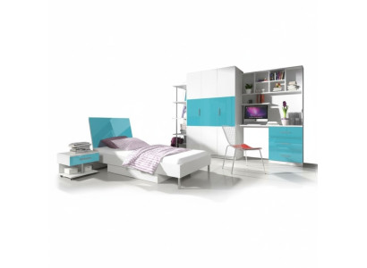 Designer Kinderzimmer Jugendzimmer Schlafzimmer Tisch Bett Kommode Schrank 5tlg