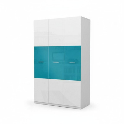 Kleiderschrank Schlafzimmer Mehrzweck Schränke Holz 3 türiger Blau Neu