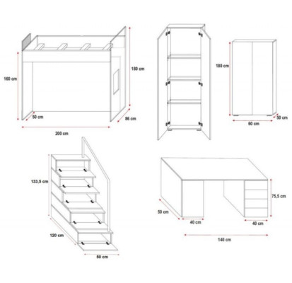 Doppelstockbett Rosa Tisch Schrank Multifunktion Etagen Hochbett Kinderzimmer