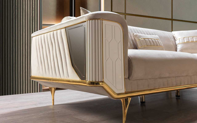Luxus dreisitzer sofa couch moderne couchen textil stoff sofas 234cm