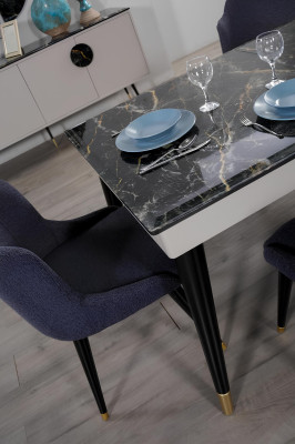 Luxus Esszimmer Tisch Design 4x Stühle Essgruppe Lehnstühle Set Garnitur Möbel