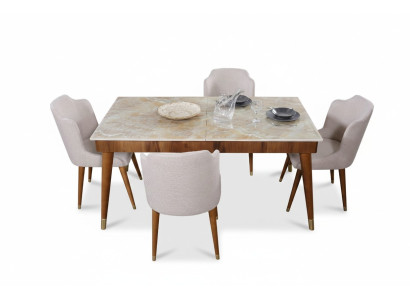 Esszimmer Holz Tische Essgruppe Set Stuhl Gruppe Neu Tisch 4x Design Stühle 5tlg