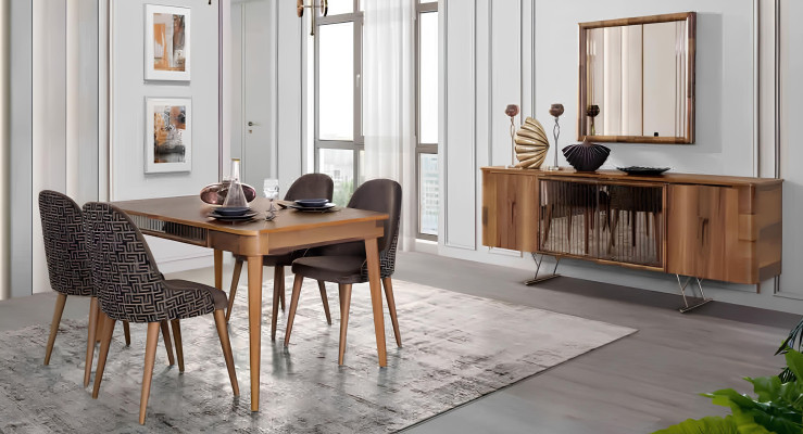 Sideboards Holz Schrank Möbel Kommoden Braun Neu Sideboard mit Spiegel Anrichte