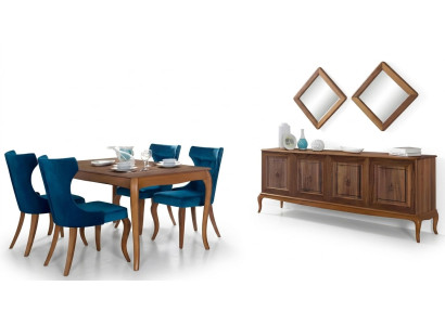Komplett Set Esstisch 4x Stühle Esszimmer Set Ess Gruppe Holz Tisch Tische 6tlg