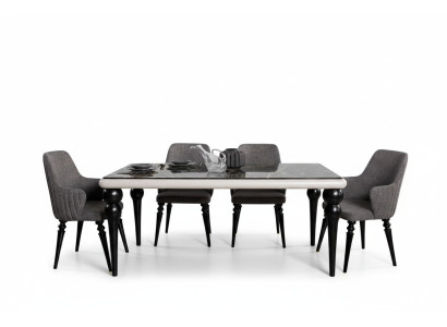 Tische Komplett Set Esstisch 4x Stühle Esszimmer Set Ess Gruppe Holz Tisch 5tlg
