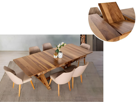 Garnitur Tisch 6x Lehnstuhl Stühle Luxus Essgruppe Set 7tlg Komplette Esszimmer