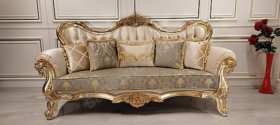 Chesterfield Sofagarnitur Couch Polster Möbel Barock Rokoko Tisch 3tlg