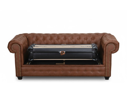 Schlafsofa Chesterfield Sofa mit Bettfunktion Couch Polster Möbel Couchen