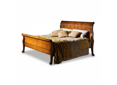 Bett Braun Schlafzimmer Holzmöbel Textil Design Hotel Betten Art déco Stil Neu