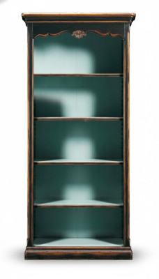 Regal Schrank Bücherschrank für Büro Bücherregal Braun Hochschrank Echtholz Neu