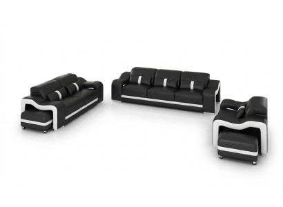 Design Sofagarnitur Couch Polster Sofas Leder Modern 3+1 Sitzer Komplett Set Neu