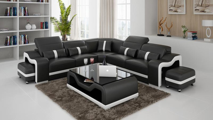 Desing Ecksofa Sofa Couch Leder Eck L Form Wohnlandschaft Polster Eckgarnitur